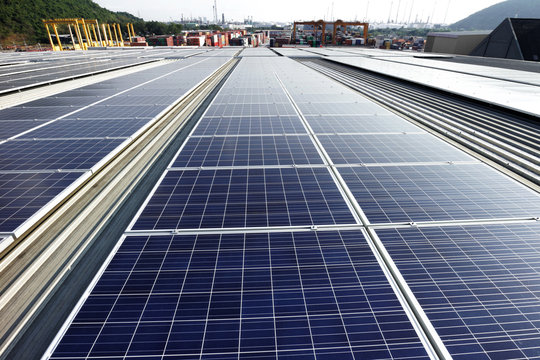 Solar PV Rooftop System Industrial Background