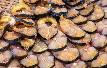 background of sun dried river fish