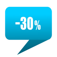 30 percent sale retail blue bubble icon