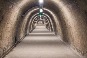 Old tunnel from WW2 under upper town in the center of Zagreb, Croatia