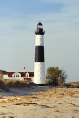 Big Sable Point Lighthouse in dunes, built in 1867