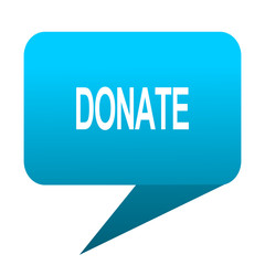 donate blue bubble icon