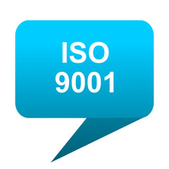 iso 9001 blue bubble icon