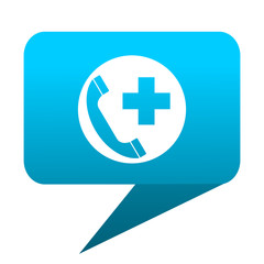 emergency call blue bubble icon