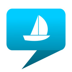 yacht blue bubble icon