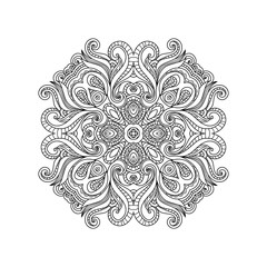 Vector hand drawn doodle mandala for coloring book. 