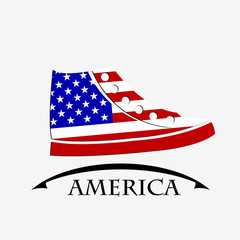 shoes icon made from the flag of America