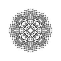 Vector hand drawn doodle mandala for coloring book. 