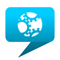 gear blue bubble icon