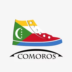 Tuinposter shoes icon made from the flag of Comoros © jianghaistudio