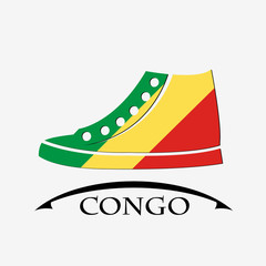 shoes icon made from the flag of Congo