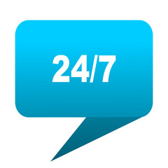 24/7 blue bubble icon