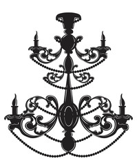 Fototapeta na wymiar Baroque Elegant Wall lamp with ornaments.Vector Elegant Royal Baroque Style Wall lamp
