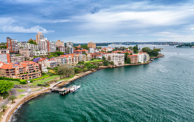 Obraz premium Aerial view of Kirribilli buildings