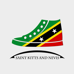 shoes icon made from the flag of Saint Kitts and Nevis