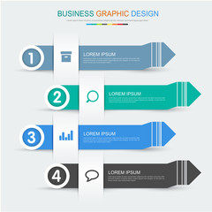 Infographic Elements with business icon on full color background