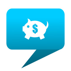 piggy bank blue bubble icon