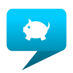 piggy bank blue bubble icon