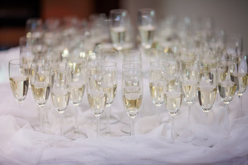 Traditional polish wedding champagne detail
