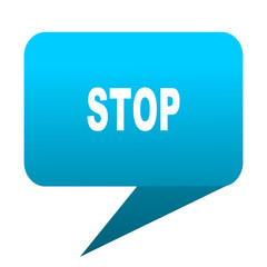 stop blue bubble icon