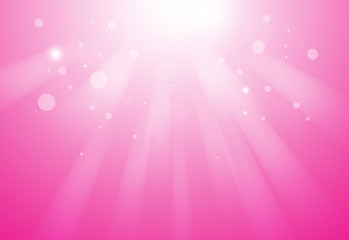 Obraz premium Pink glitter sparkles and rays lights bokeh radial abstract background/texture.