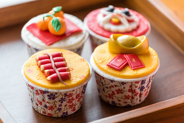 chinese new year theme cup cake