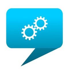 Gear blue bubble icon