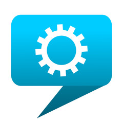 Gear blue bubble icon