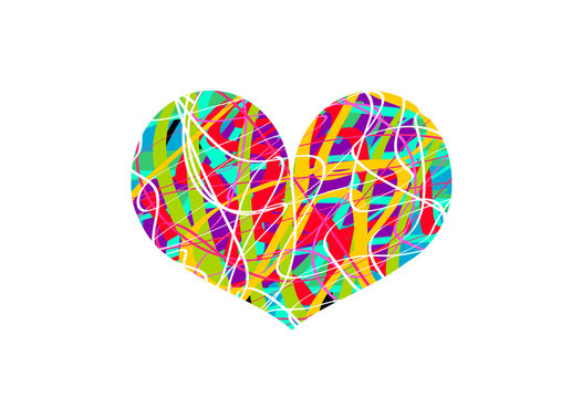 Colorful heart on white background