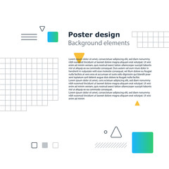 Poster design template, geometric shapes gradient, vector minimal background