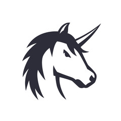 unicorn logo element over white, vector illustration