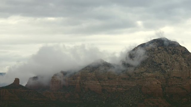 Cloudy Peaks Around Sedona in Winter