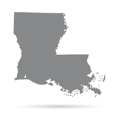 Map of the U.S. state of Louisiana on a white background