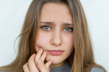 Fototapeta premium Teenager girl emotional posing isolated