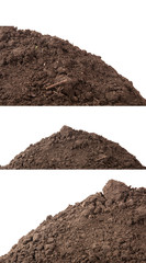 the soil for planting isolated on white background. Set