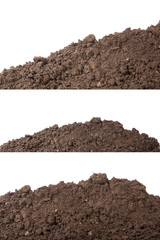the soil for planting isolated on white background. Set