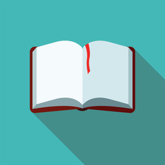 Open book vector flat icon. Simple illustration of school elements, editable icons, can be used in logo, UI and web design
