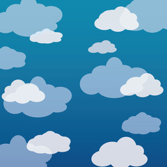 Simple cloud blue and white cartoon vector background or wallpaper