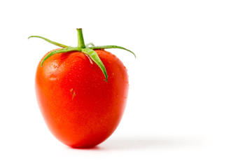 fresh tomato on white background.