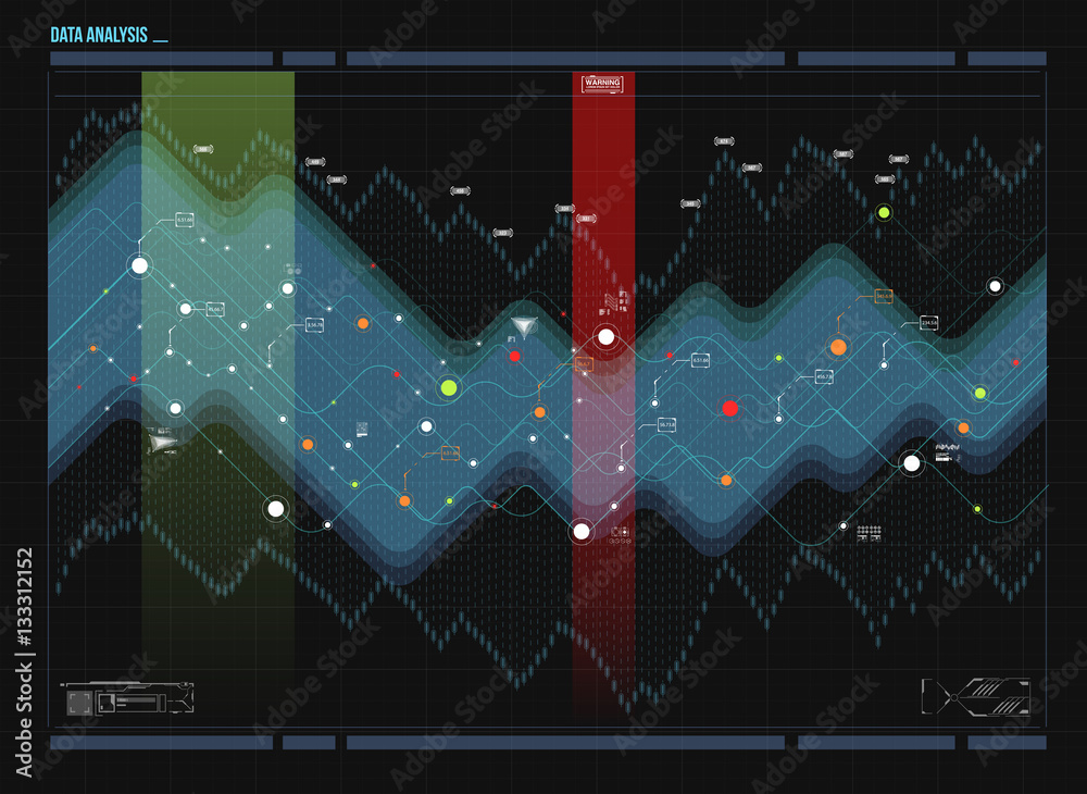 Poster data analysis visualization. futuristic infographic. information aesthetic design. visual data compl