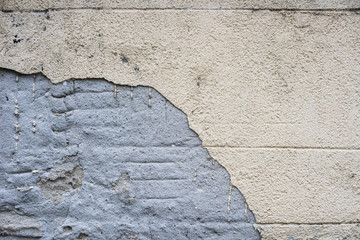 White concrete wall crack