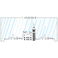 Fototapeta premium Isolated abstract skyline of London, Vector illustration