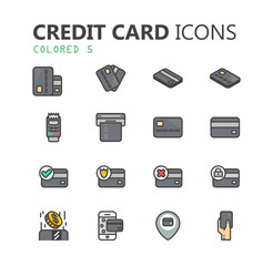Simple modern set of credit card icons.