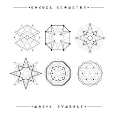 Sacred geometry signs. Set of symbols and elements. Alchemy, religion, philosophy, spirituality, hipster symbols and elements. geometric shapes