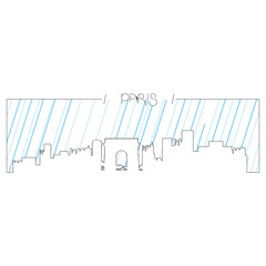 Isolated abstract skyline of Paris, Vector illustration