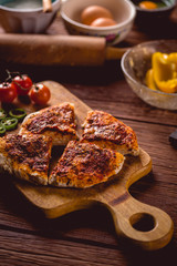 It's pizza time, making homemade pizza