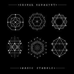 Sacred geometry signs. Set of symbols and elements. Alchemy, religion, philosophy, spirituality, hipster symbols and elements. geometric shapes