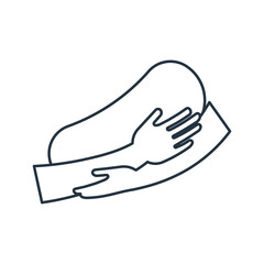 Obraz premium baby Hugs isolated line icon on white background