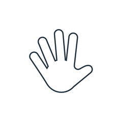 hand isolated line icon on white background