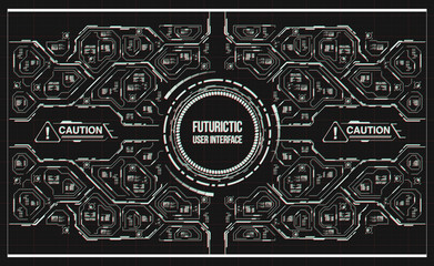 Background with futuristic user interface. Design concept with HUD elements.